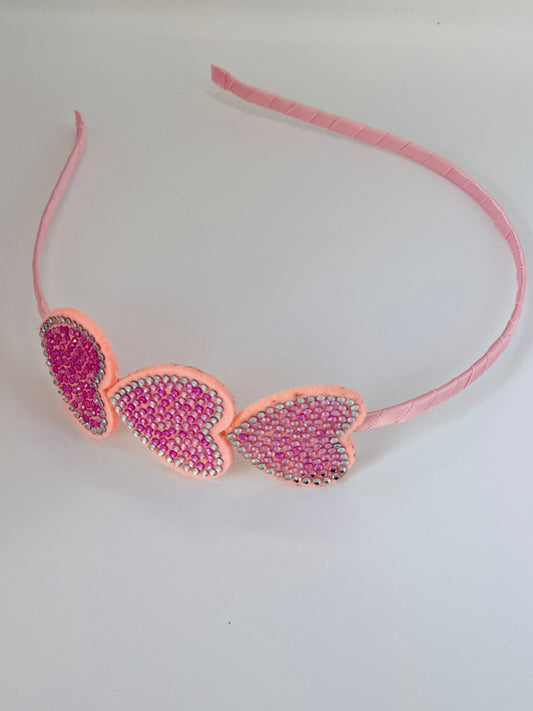 Fashionably, BBK! Accessories Sparkling Heart Trio Headband