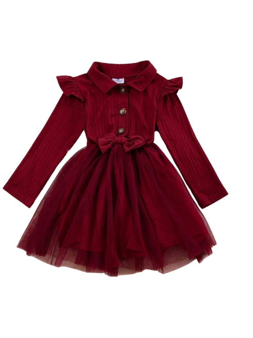 Fashionably, BBK! Burgundy Tulle Skirt Dress