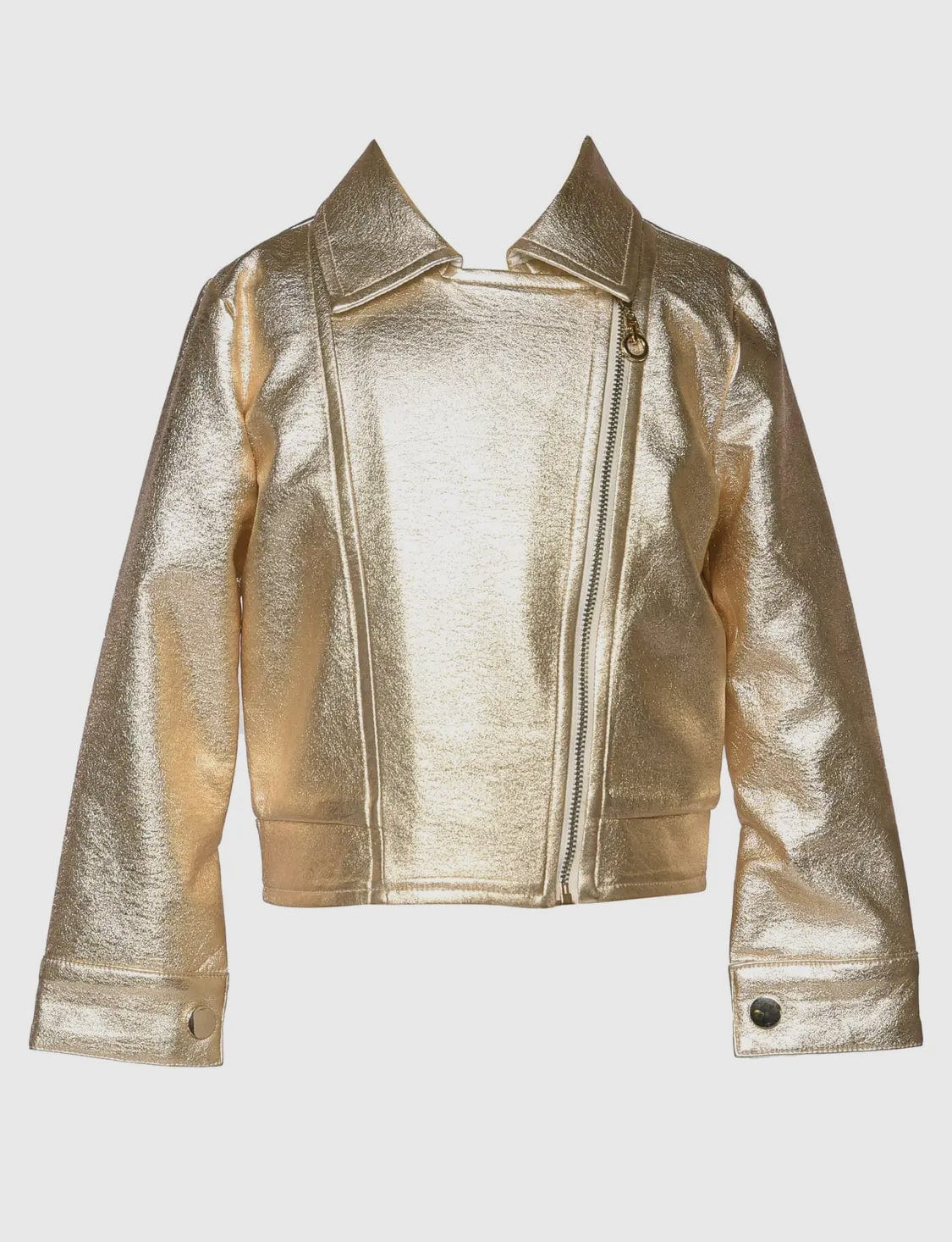 Fashionably, BBK! Coats & Jackets Shimmer & Flutter Metallic Moto Jacket