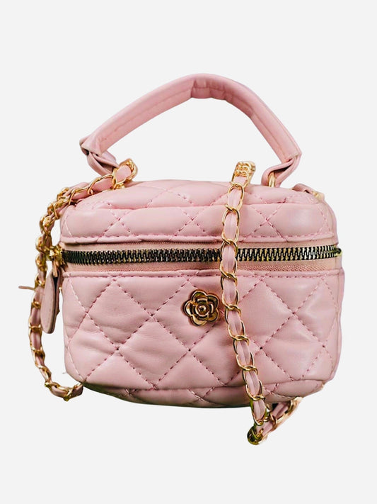 Fashionably, BBK! Girls Pink Mini Quilted Chain Crossbody Bag.