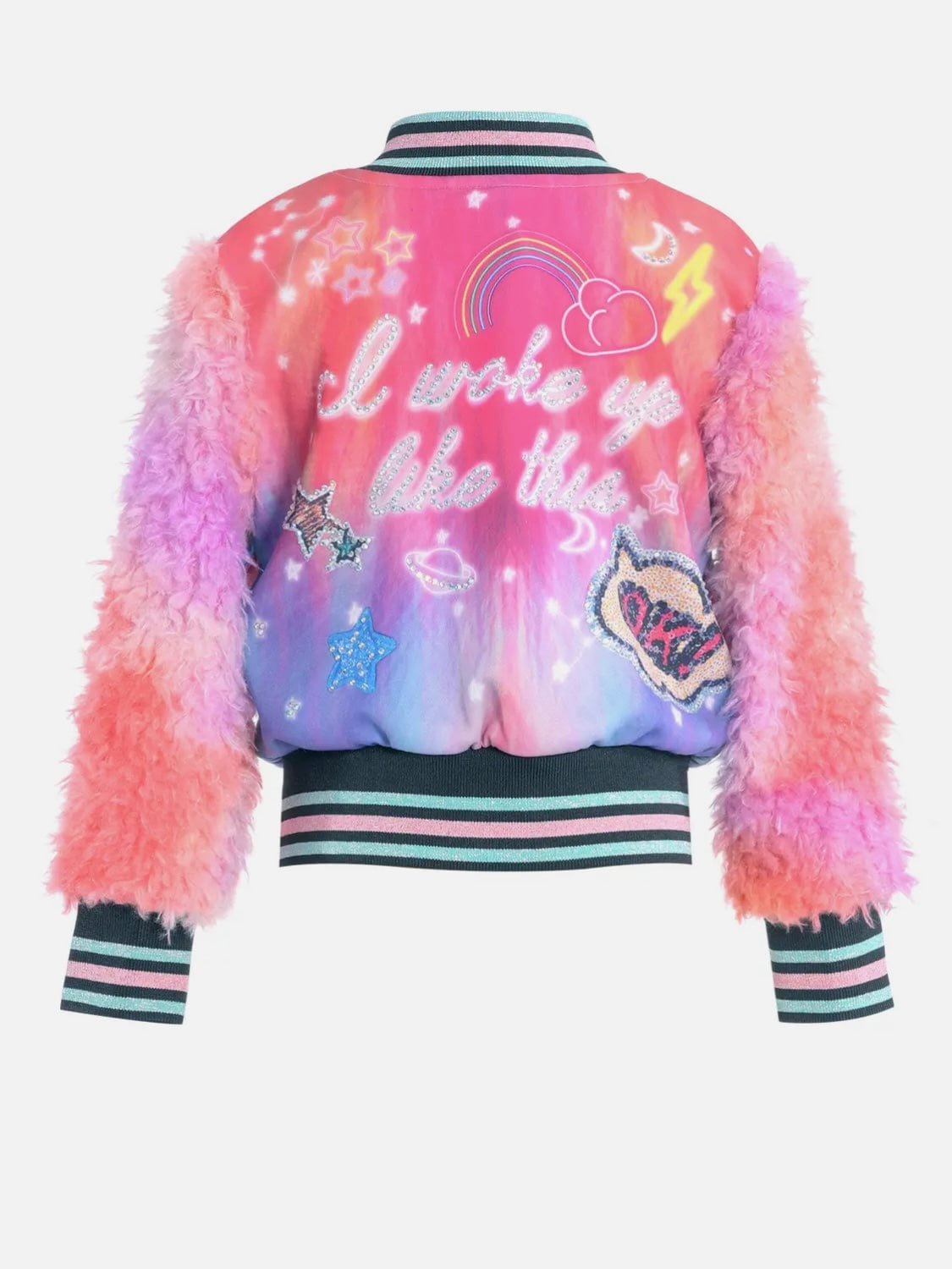 Fashionably, BBK! Girls Printed Bomber Jacket