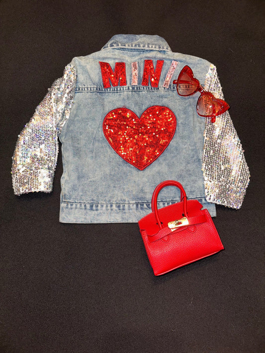 Fashionably, BBK! Girls Sequin Heart & Denim Jacket