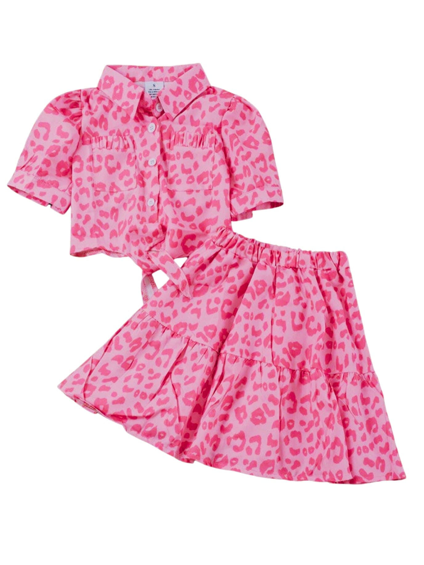 Fashionably, BBK! Outfit Sets 12-18 M (XS) Girls Pink Cheetah Print Set
