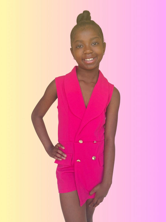 Fashionably, BBK! Jumpsuits & Rompers 4 Girls Sleeveless Romper | Hot Pink
