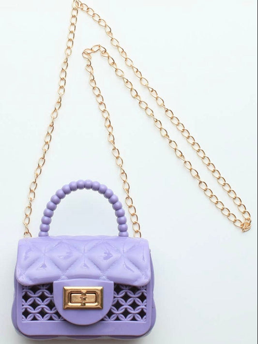 Fashionably, BBK! Accessories Lavender Mini Jelly Cage Crossbody