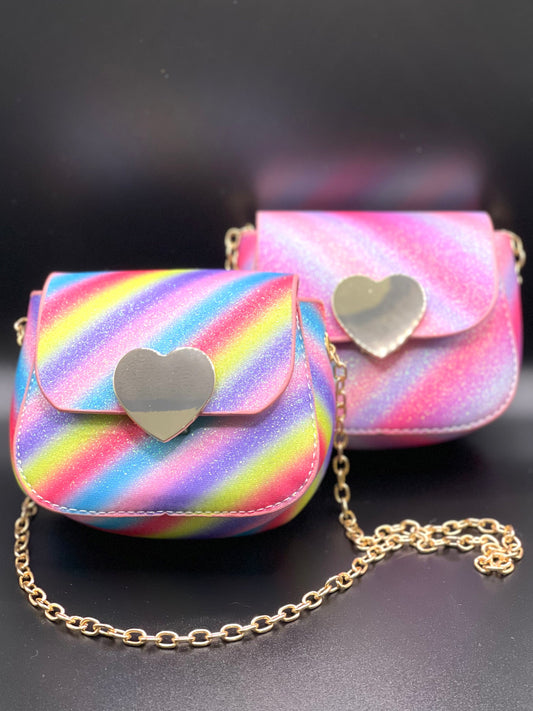 Girls Rainbow Glitter Crossbody Bag