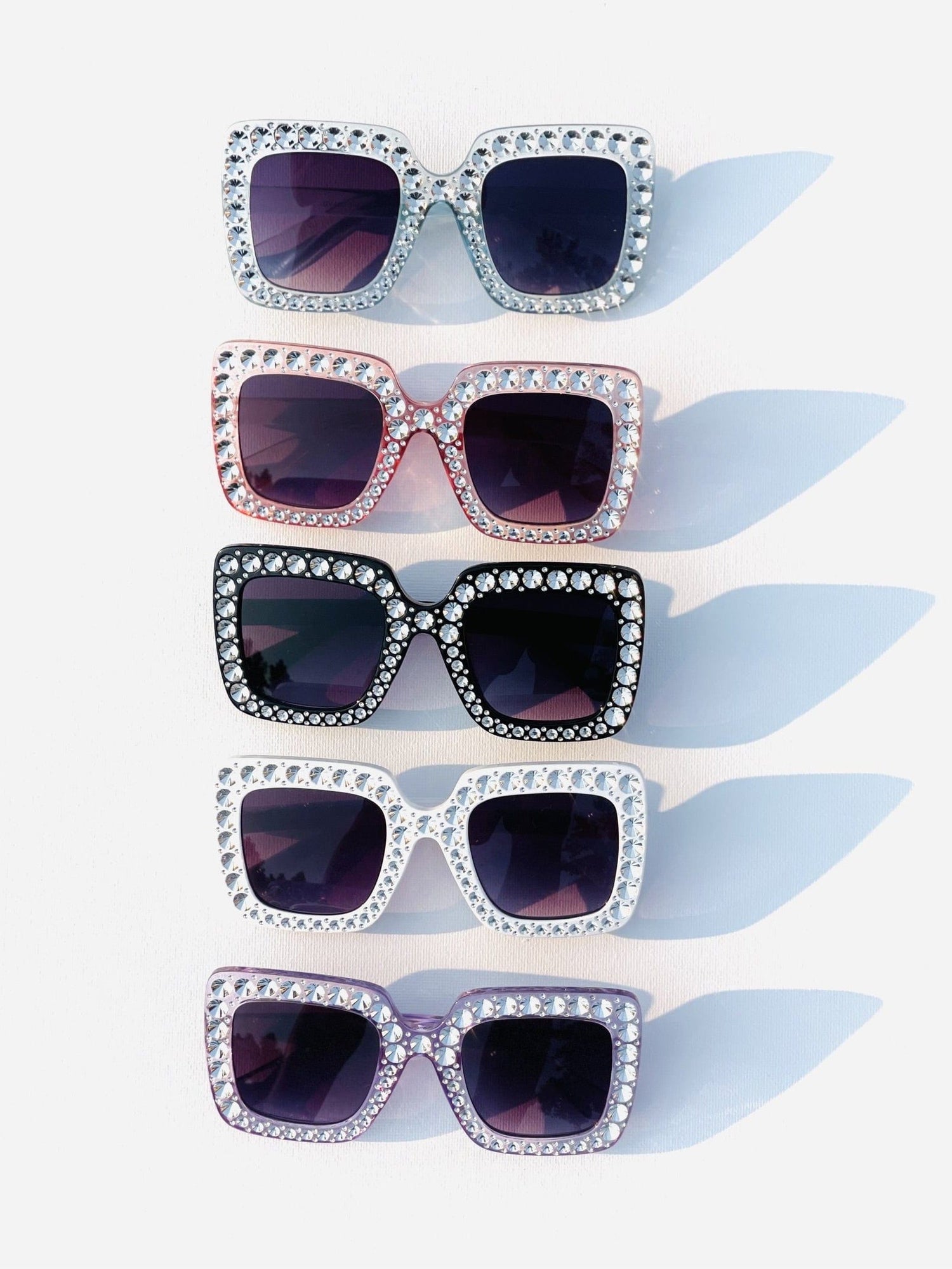 Girls Square Sunglasses with Rhinestones